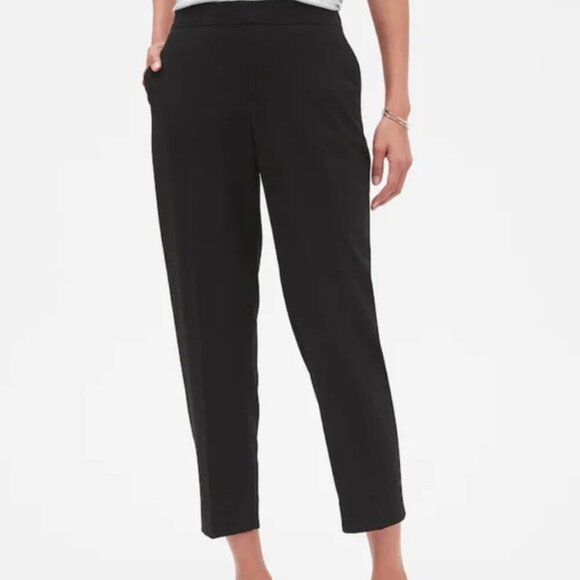 Banana Republic Black Hayden Tapered Ankle Pants Size 0P - Picture 1 of 7